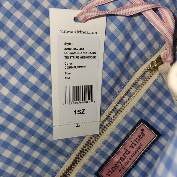 NWT Vineyard Vines Tri Stripe Weekender Canvas LG Bag *Retired* - Picture 6 of 9